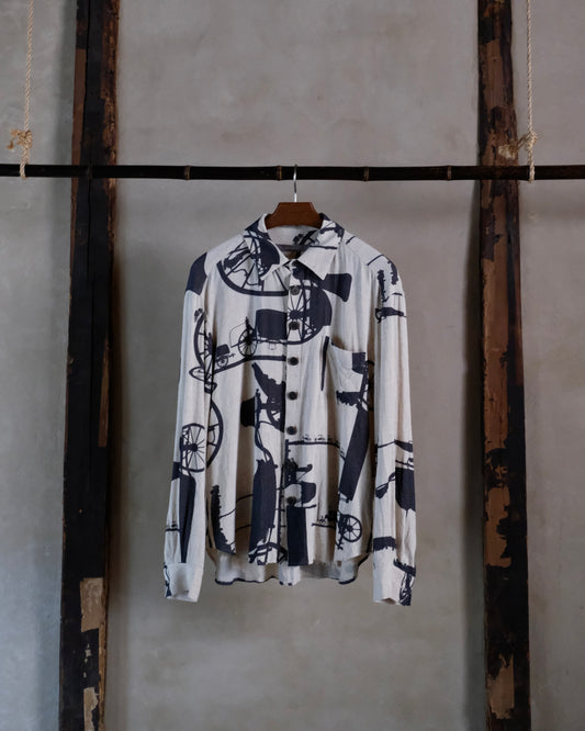 Classic Shirt - Ecru Print