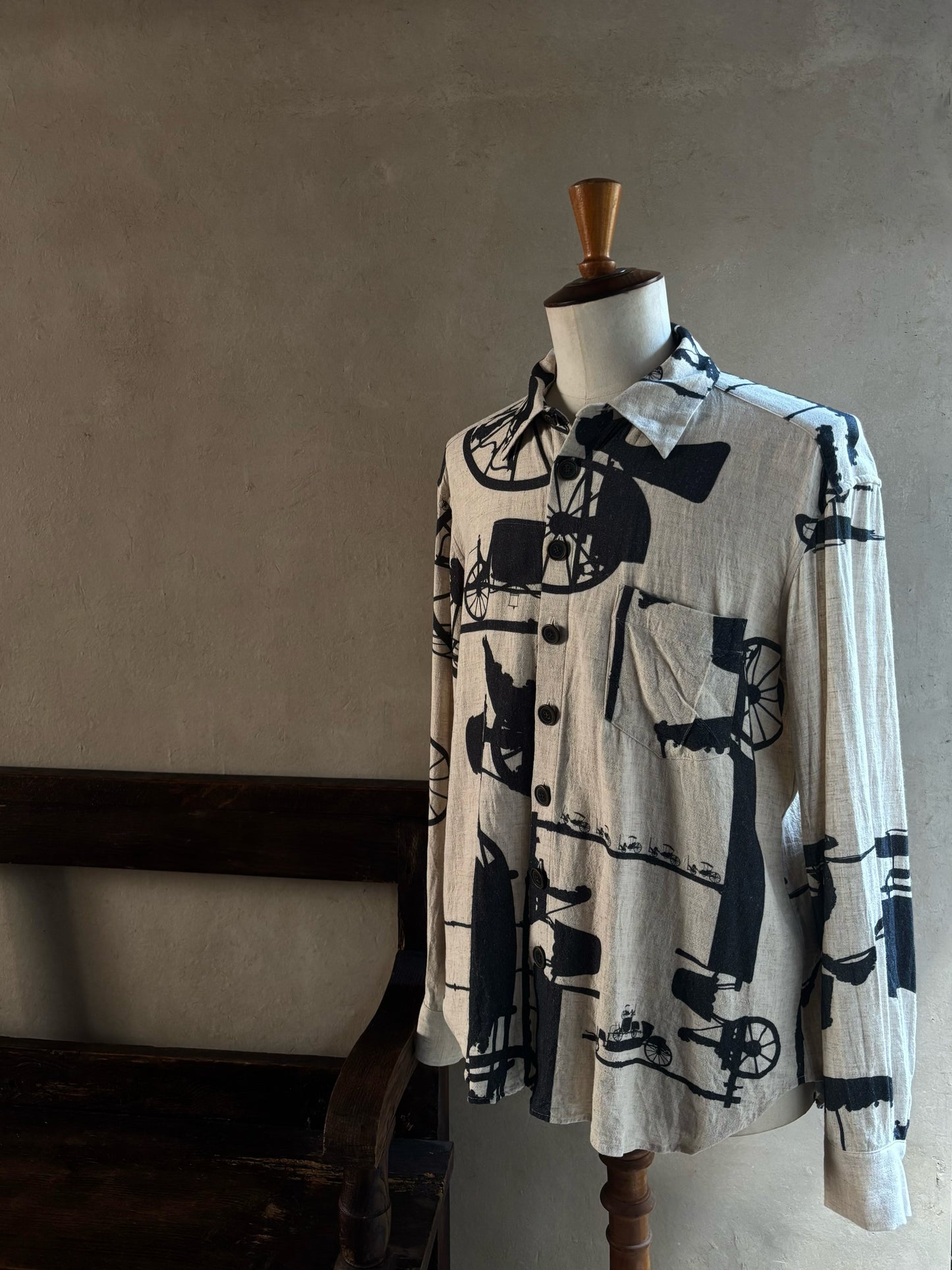 Classic Shirt - Ecru Print